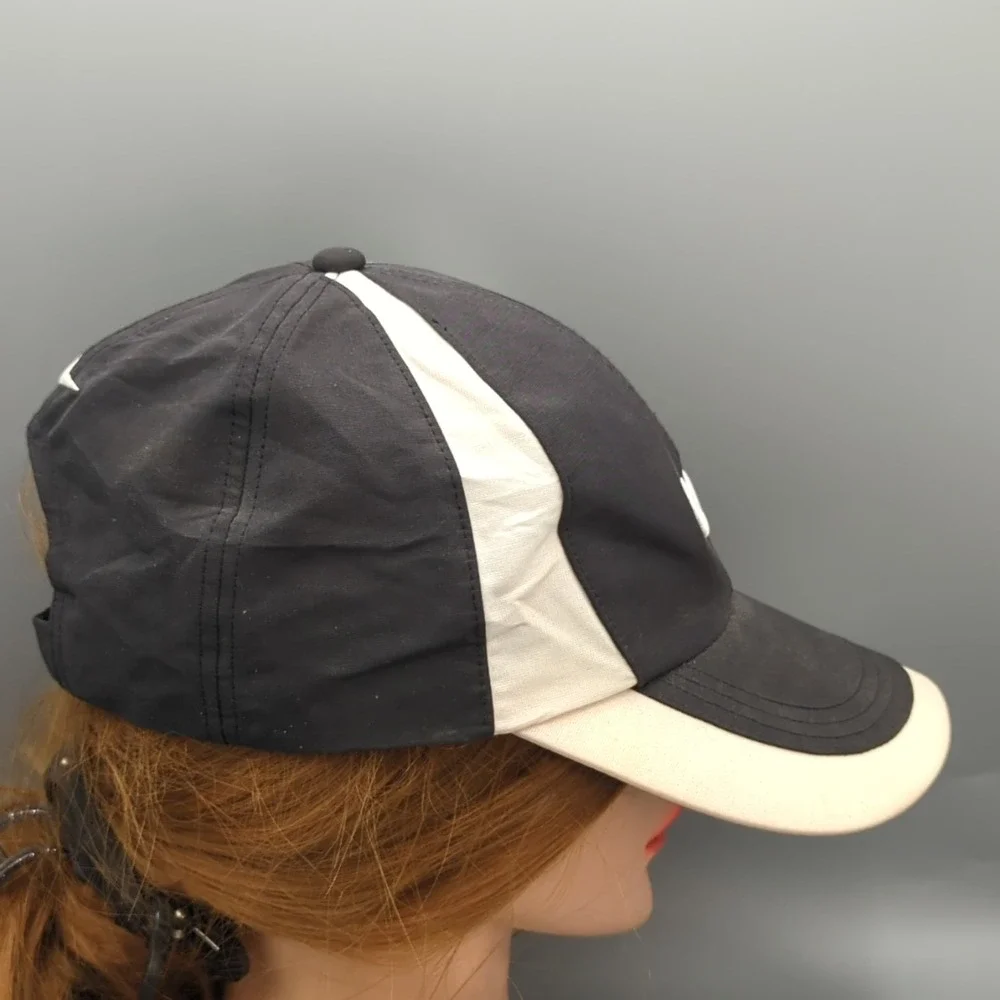 Nike Golf Hat Cap Strapback OSFA Two Tone Black White Vintage Y2K Center Swoosh